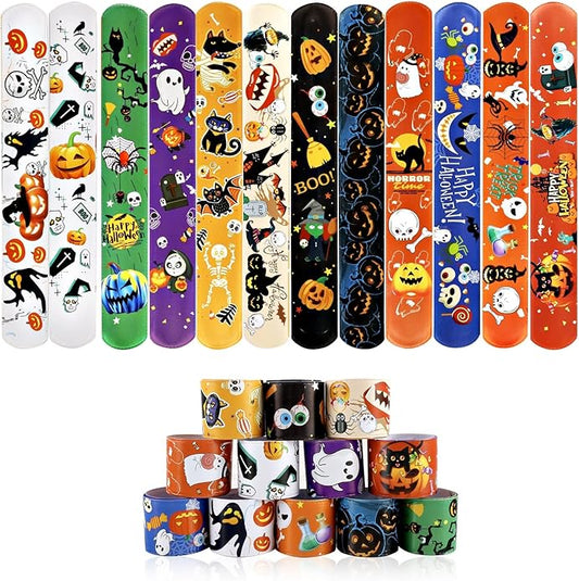 48 PCS Christmas Slap Bracelets Christmas Toys for Kids Boys Girls Toddlers Christmas Party Favors Stocking Stuffers Gifts