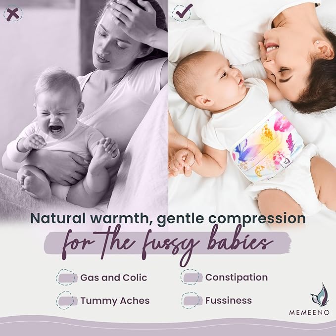 Baby Belly Band for Gas & Colic Baby Relief - Self Heating Belly Band Baby Belly Button Band Colic Band Tummy Wrap for Babies Colic Belt Baby Gas Wrap Colic Baby Relief Newborn
