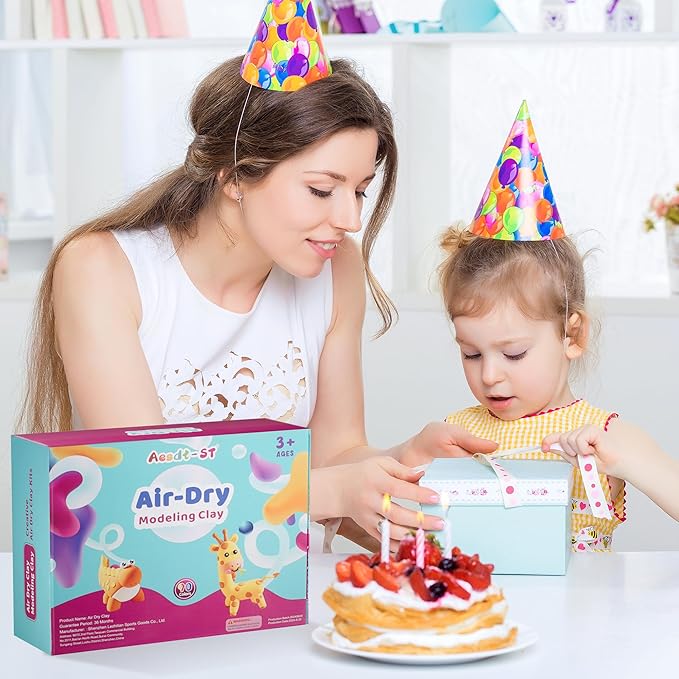 Air Dry Clay 90 Colors, Modeling Clay for Kids, Model Magic Clay, DIY Molding Clay Kit with Sculpting Tools,Soft & Non-Sticky,Art and Crafts Gift for Boys Girls Kids.