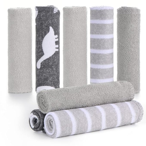 Baby Washcloths, Momcozy Ultra Soft Absorbent Towel 8pcs Newborn 10"x10" (Gray)