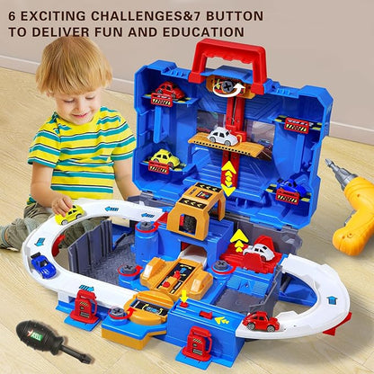 Race Track Adventure Car Game Kid Toy for 3 Year Old Boys Girls Birthday Gift, Cars Playsets Stem Toys for Boy Age 4 5 6 7 8