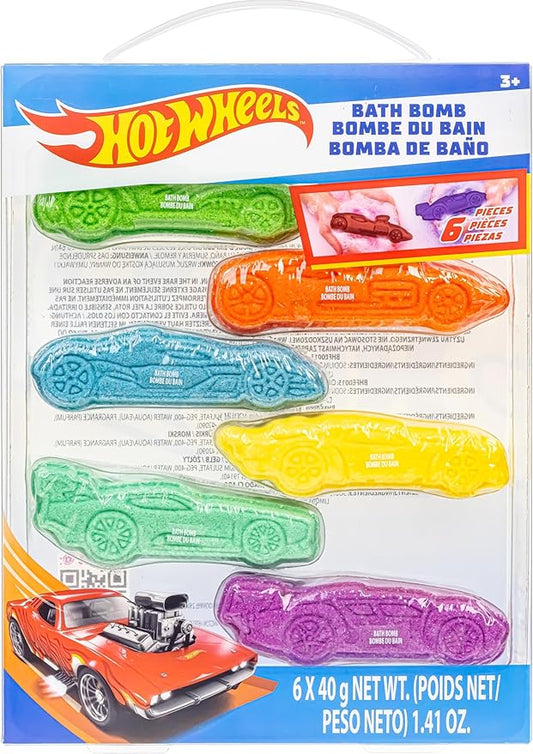 Hot Wheels 6 Piece Bath Bombs for Kids, Bubble Gum Scented 3+, by