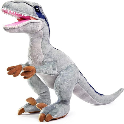 ZHONGXIN MADE Velociraptor Dinosaur Plush - Simulation 17inch Gray Velociraptor Stuffed Animal Tyrannosaurus Plushie Toy, Soft Figurines Dinosauria Stuffed Toys, Gifts Collectible for Kids