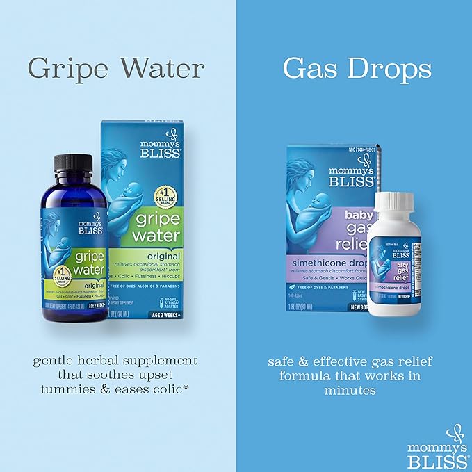 Mommy's Bliss Gripe Water & Baby Gas Relief Drops Combo Pack, Relieves Gas 3 oz