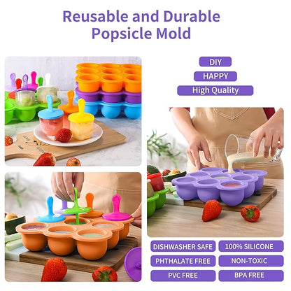 WAJIAYON Baby Food Storage Container, Silicone Baby Food Freezer Tray with Lid