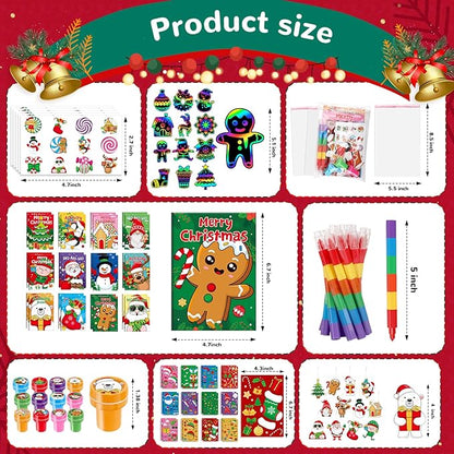 BenLouis Christmas Party Favors for Kids Christmas Classroom Gifts Prize Stockings Filler Coloring Books Bulk for Students Crafts Xmas Holiday School Goodie Bag Stuffer（24Set Gingerbread）