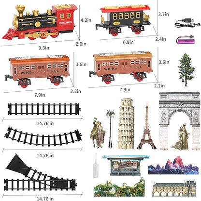 TEMI Train Set for Kids Toddlers 3-5, Train with Steam Engine 4-7 Years