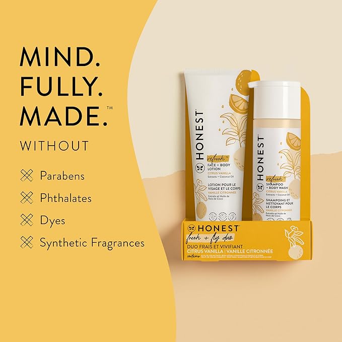 The Honest Company 2-in-1 Cleansing Shampoo + Body Wash and Face + Body Lotion Bundle | Gentle for Baby 18.5 fl