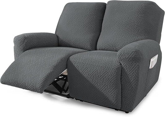 NORTHERN BROTHERS Recliner Chair Covers, Loveseat Chair Covers, Covers for Reclining Chairs, Recliner Couch Cover 2 Seat, Dark Gray