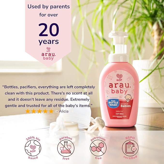 Unscented Foam Bottle Wash | Dish Soap Safe for Newborns 17 fl 1)