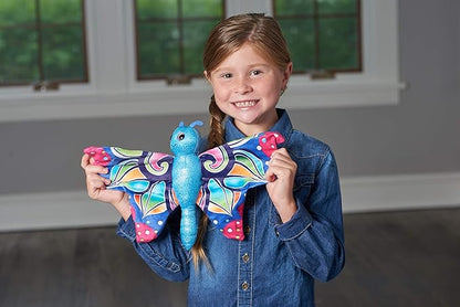 Wild Republic Huggers Butterfly Blue Plush Toy, Slap Bracelet, Stuffed Animal, Kids Toys, 8"