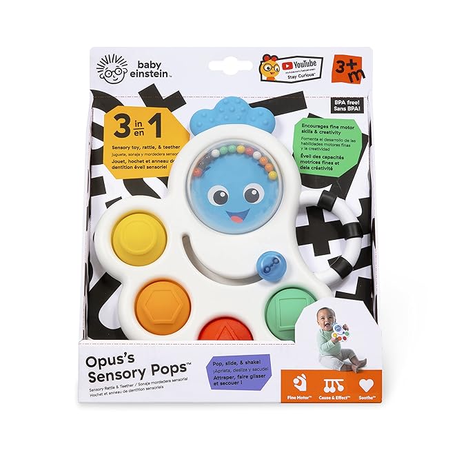 Baby Einstein Octopus 3-in-1 Bubble Pop Dimple Fidget Toy and 6 Months+ 2)