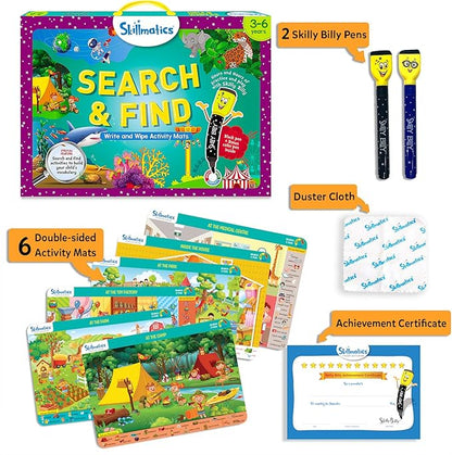 Skillmatics Search and Find Educational Game - Preschool Learning Activity, Perfect for Kids, Toddlers Who Love Toys, Art & Craft Activities, Builds Vocabulary, Gifts for Ages 3, 4, 5, 6