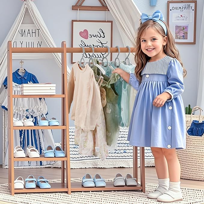 Baby Hangers 30 Pack Extendable Adjustable Kids Hangers - Stackable Kid Hangers,11-14 Inch Non-Slip Plastic Toddler Hangers for Baby Kids Children,Grey Bear Kids Clothes Hangers for Closet