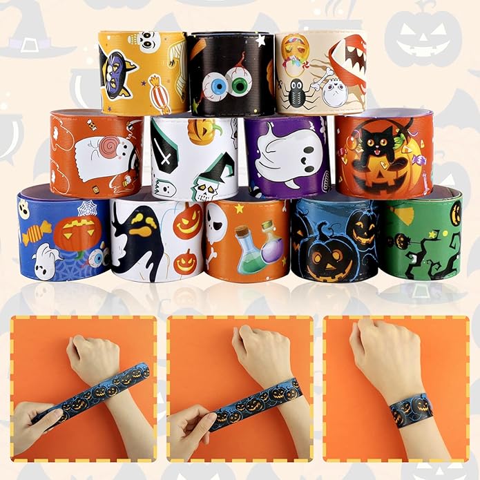 48 PCS Christmas Slap Bracelets Christmas Toys for Kids Boys Girls Toddlers Christmas Party Favors Stocking Stuffers Gifts