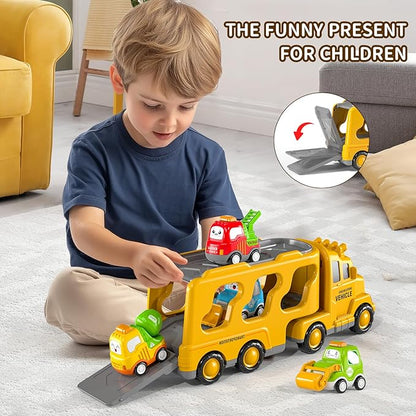 TEMI Construction Vehicle for 3 4 5 6 7 8 Years Old Kids - Toy Trucks for Toddler,Boy Toys 3-5,Playset Toys,Gift