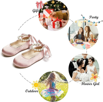 Felix & Flora Girls Toddler Little Ballet Shoes - Flower