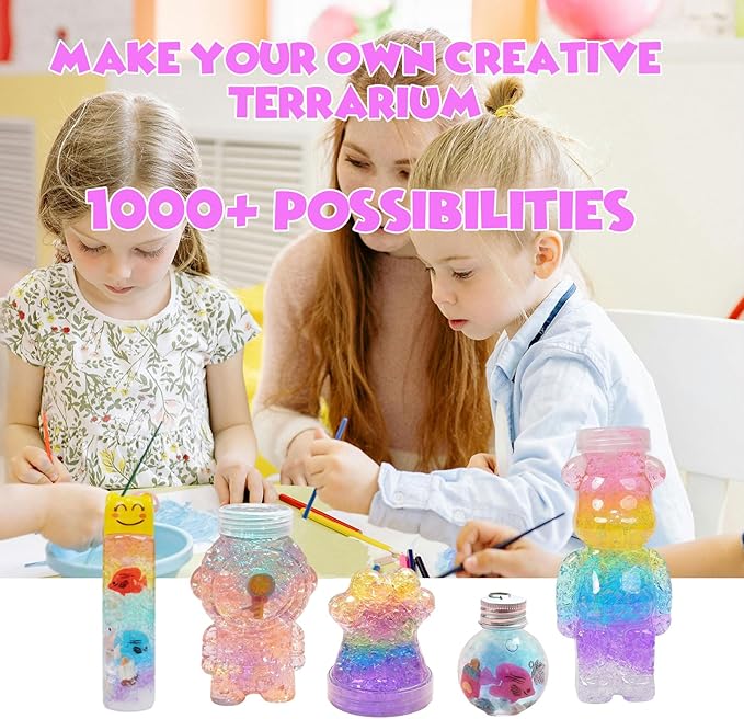 Suxkbo 5 PCS Terrarium Crafts Kit for Kids,Glow in Dark Unicorn Birthday Gifts Toys for Girls Kids Arts and Crafts Ages 5 6 7 8 9 10 Year Old for Girls Boys