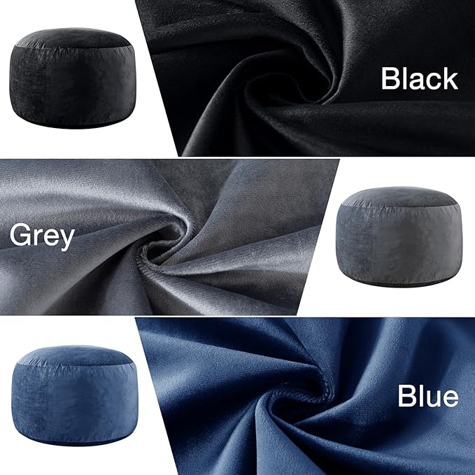 [Removable Outer Cover] Large Bean Bag Chair: 3 ft Memory Foam Bean Bag Chairs for Adults/Kids,Bean Bag Chair with Filler Included,Soft Faux Fur Fabric,Machine Wash,Navy,3 Foot