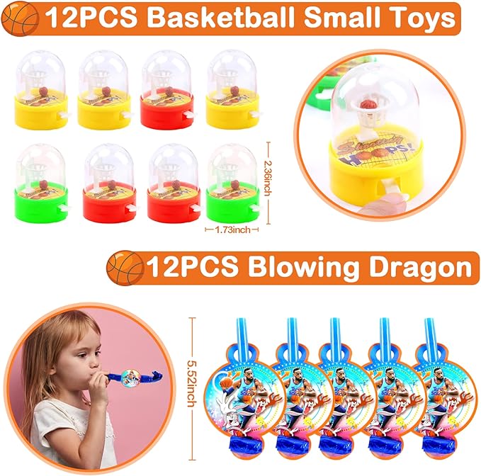 Sport Basketball Theme Party Favors Supplies for Boys Kids Goodie Bags Stuffers for Birthday Party Decorations