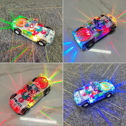 Tipmant Baby Toddler Police Car Electric Vehicle Toy Auto Driving, Transparent Gears