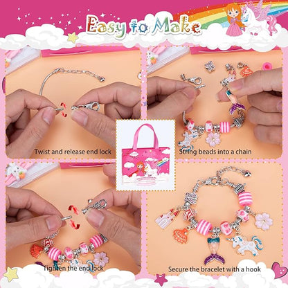 SUZUTOY Bracelet Making Kit for Girls, Unicorns Gifts for Girls, Arts and Crafts for Kids Ages 4 5 6 7 8 9 10 11, Gifts Toys for 4-12 Year Old Girl, Beads for Bracelet Making, Jewelry Making Supplie