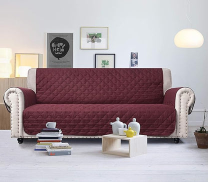 CHHKON Waterproof Nonslip Recliner Cover Stay in Place, Dog Couch Chair Cover Furniture Protector, Ideal Loveseat Slipcovers for Pets and Kids (Burgundy, 23'')