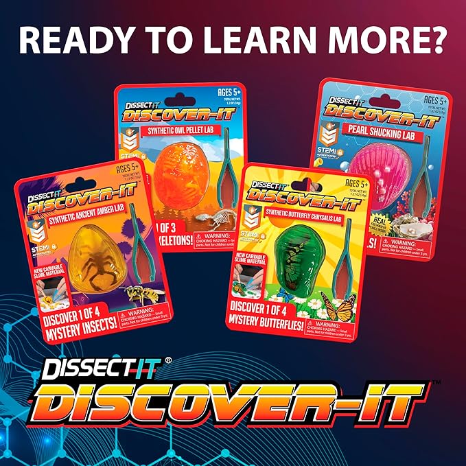 Top Secret Toys Dissect-It Discover-It Dinosaur Dig Kit, Dissecting Gel Kids Science Kit Project to Learn Anatomy, STEM Toys for Boys & Girls Ages 6+