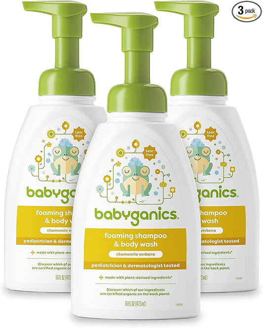 Babyganics Shampoo & Body Wash Pump Bottle, Chamomile Verbena 16 OZ