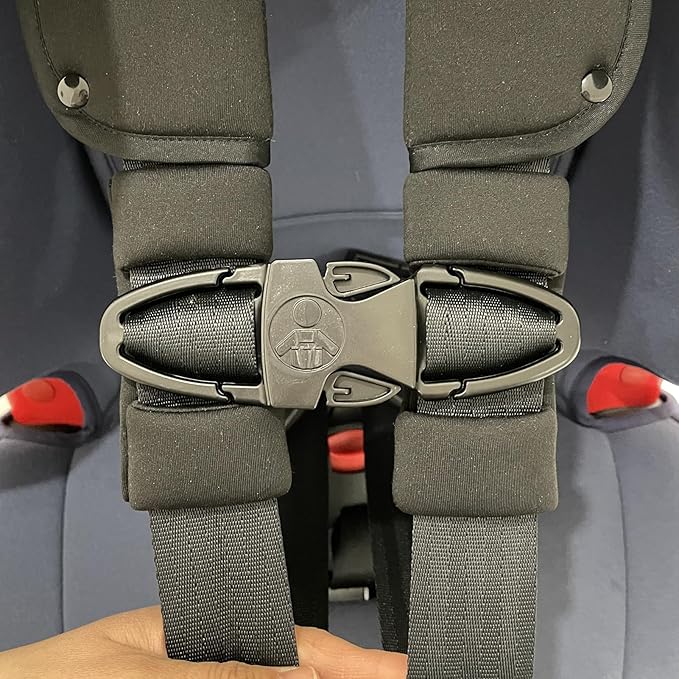 Universal Child Car Seat Chest Harness Clip Universal Safer Belt Clip Buckle Lock Stroller Chest Clip Adjustable Guard for Baby and Kids (Chest Clip and Pad Set-Black2)
