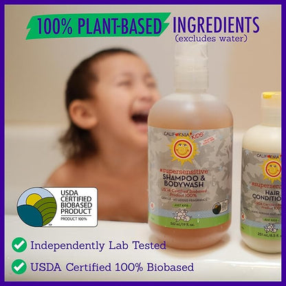 California Kids Super Sensitive Unscented Shampoo and Bodywash | 100% Plant-Based 562 mL 19 oz.