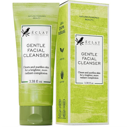 Gentle Facial Cleanser - Green Tea Face Wash + Aloe Vera, Vitamin C & E