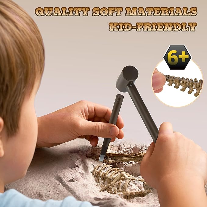 VIBIRIT Dig Up Dinosaurs Skeleton Set,Dinosaur Digging Fossil Kit Model Toys Educational Realistic Toys for Kids,Boys,Girls