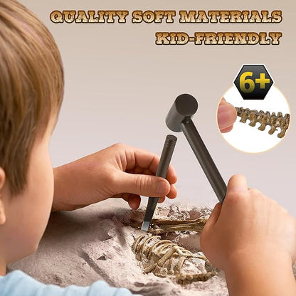 VIBIRIT Dig Up Dinosaurs Skeleton Set,Dinosaur Digging Fossil Kit Model Toys Educational Realistic Toys for Kids,Boys,Girls