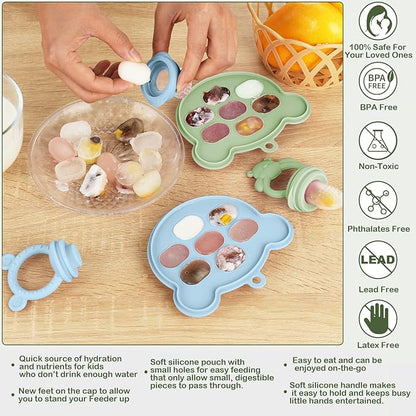 Baby Breastmilk Popsicle Molds & Baby Fruit Feeder (6 Pack), WAJIAYON Baby Food Freezer Tray Storage Containers