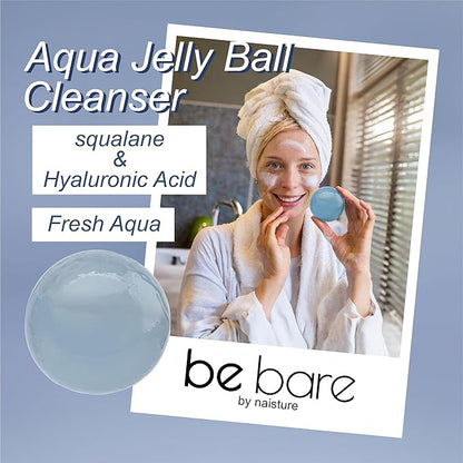 Be Bare Aqua Jelly Ball Cleanser, Daily Face Wash Korean (1.41oz)