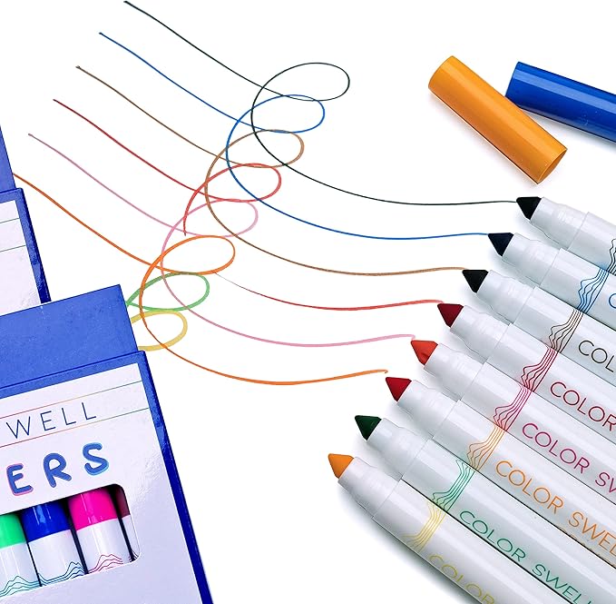 Color Swell Washable Bulk Markers Pack 18 Boxes of 8 Vibrant Colors (144 Total) Perfect Markers for Kids, Parties, Classrooms - Bulk Broad Line Markers