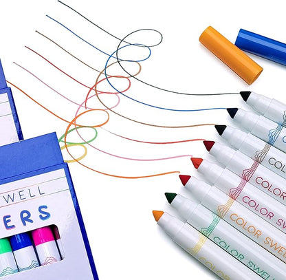 Color Swell Washable Bulk Markers Pack 18 Boxes of 8 Vibrant Colors (144 Total) Perfect Markers for Kids, Parties, Classrooms - Bulk Broad Line Markers