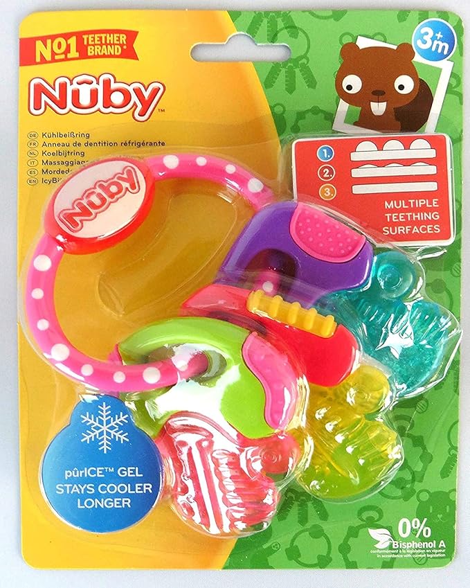 Nuby Ice Gel Teether Keys, 1 Count (Pack of 1)