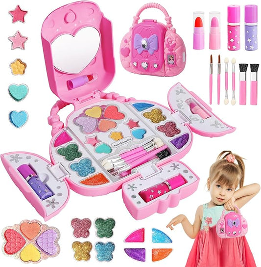 Topsolid Kids Makeup Kit for Girl, Real Washable Makeup for Kids with Mirror, Kids Makeup Sets for Girls 5-8, Princess Toys Cosmetic Set, Christmas & Birthday Gifts Toys for 3 4 5 6 7 8 Year Old Girls