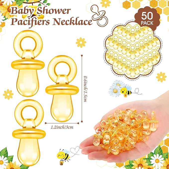 Thyle 51 Pcs Pacifier Hunt Baby Shower Games Include Baby 50 Acrylic
