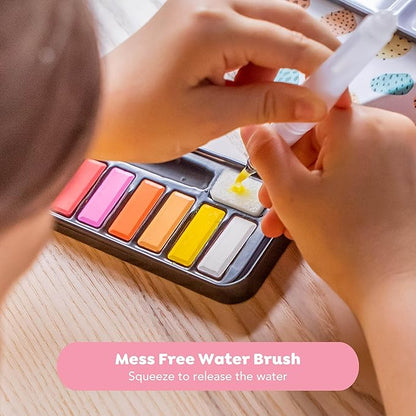 Tiger Tribe: How to Paint: Watercolor - Step-by-Step Guide Learning Techniques, 12 Watercolors & Brush, All-in-1 Activity Set, Kids & Tweens Ages 9+