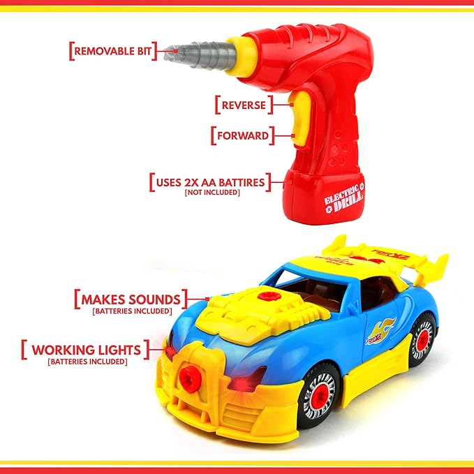 Big Mo's Toys Build Your Own Race Car - STEM Gift,1XBuildable Car