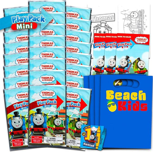 Thomas and Friends Mini Party Favors Set for Kids - Bundle with 24 Mini Thomas the Train Grab n Go Play Packs with Coloring Pages, Stickers, More (Thomas and Friends Birthday Party Supplies)