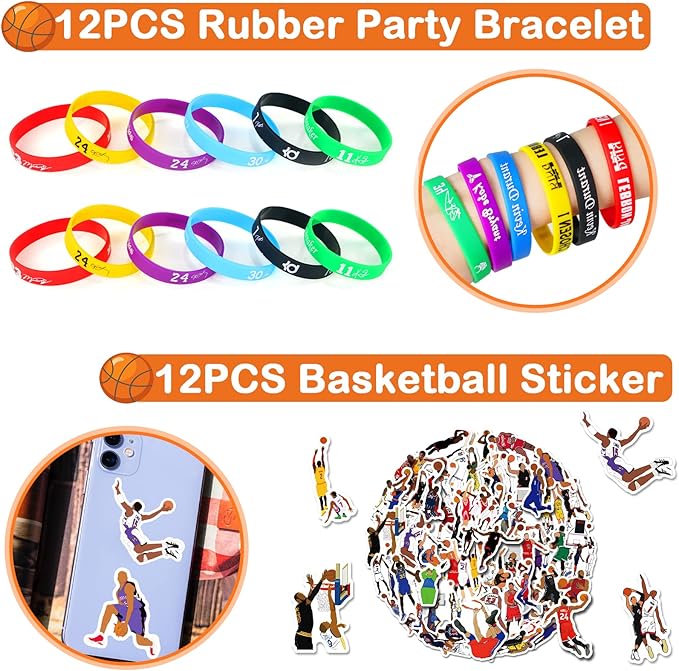 Sport Basketball Theme Party Favors Supplies for Boys Kids Goodie Bags Stuffers for Birthday Party Decorations