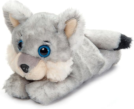 The Petting Zoo Grey Wolf Stuffed Animal Plushie Slap Bracelet, Gifts for Kids, Slapstix Wildlife Animals, Wolf Plush Toy, 10 inches