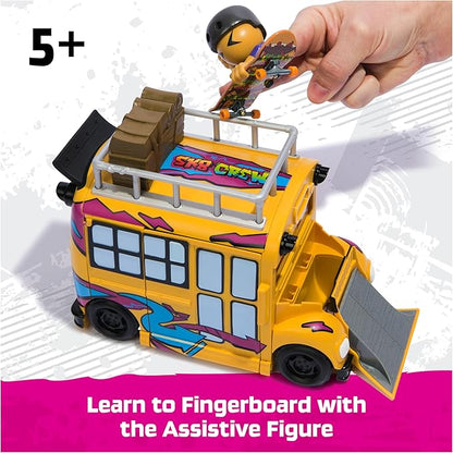 TECH DECK Sk8 Crew 2-in-1 Transforming Ultra Sk8 Bus & Storage with Fingerboard & Figure, Collectible Mini Skateboards, Kids Toys for Ages 5 and up