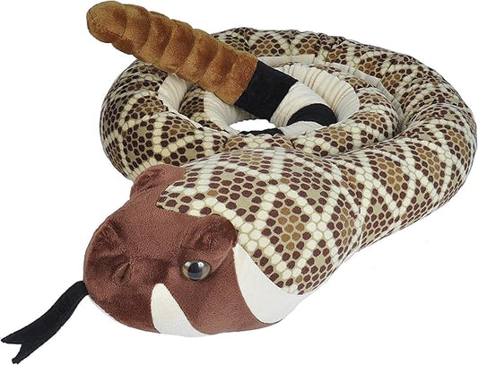 Wild Republic Snakes, Super Jumbo Western Diamondback Snake Plush, Giant Stuffed Animal, Plush Toy, Gifts for Kids, 113"