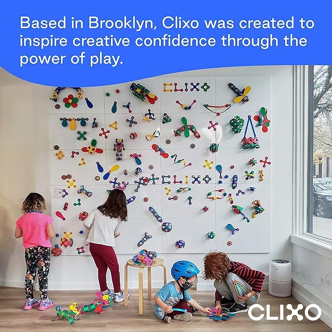 Clixo Mars Rover Pack - Glow-in-The-Dark Wheels Magnetic Building Toy - 30 Flexible Magnet Pieces for Galactic Exploration & Adventure. Award-nominated STEM Toy. Kids Gift & Travel Toy. Ages 6+ [New]