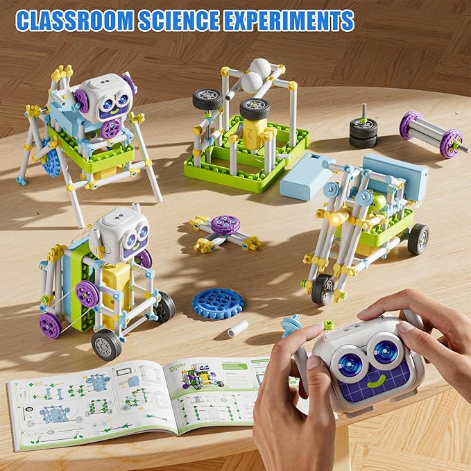 STEM Robotics Toys for Kids Toddler Age 6+, 36+ Robot Models Building Block Projects with Solar Power Sensors Gears, Education & Learning Science Engineering Kit Toys Gifts for Boys Girls